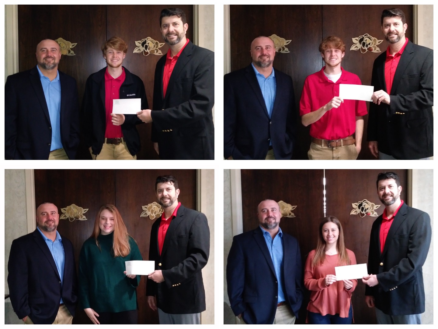 Collage photo of the four junior board scholarship recipients.